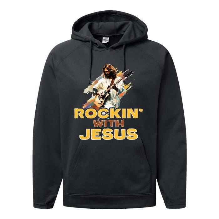 Jesus Rock And Roll Jesus Is King Meme Performance Fleece Hoodie