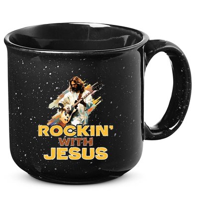 Jesus Rock And Roll Jesus Is King Meme 15oz Campfire Ceramic Mug