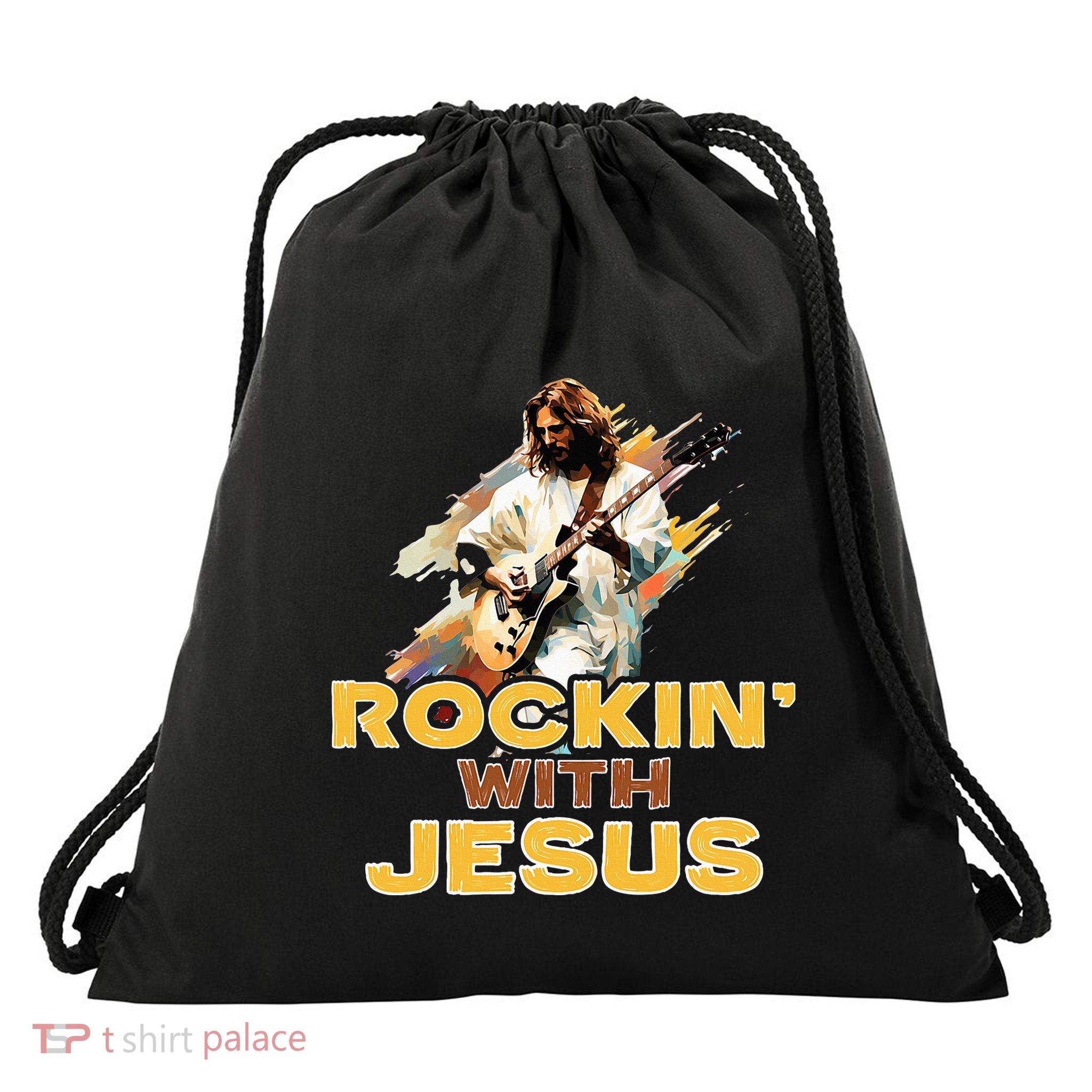 Jesus Rock And Roll Jesus Is King Meme Drawstring Bag