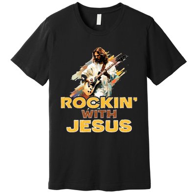 Jesus Rock And Roll Jesus Is King Meme Premium T-Shirt