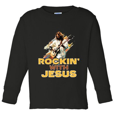 Jesus Rock And Roll Jesus Is King Meme Toddler Long Sleeve Shirt