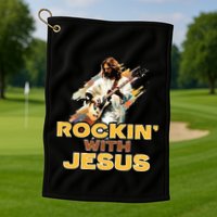 Jesus Rock And Roll Jesus Is King Meme Golf Towel