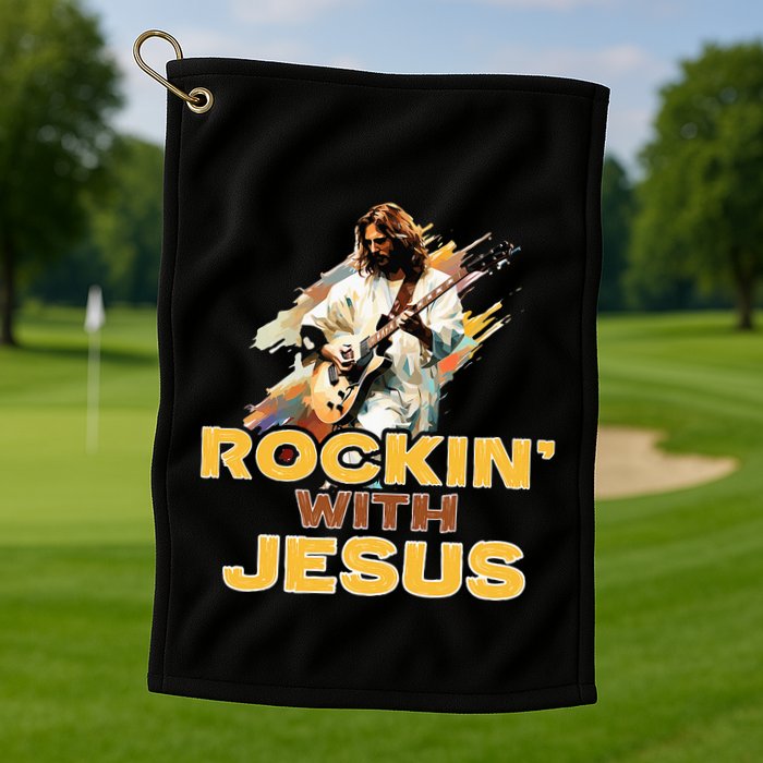 Jesus Rock And Roll Jesus Is King Meme Golf Towel