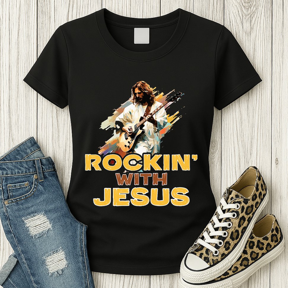 Jesus Rock And Roll Jesus Is King Meme Womens T-Shirt