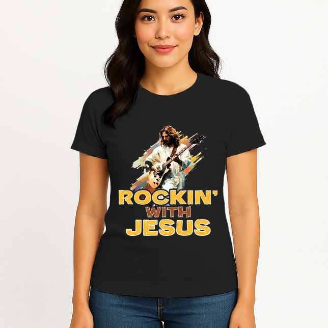 Jesus Rock And Roll Jesus Is King Meme Womens T-Shirt