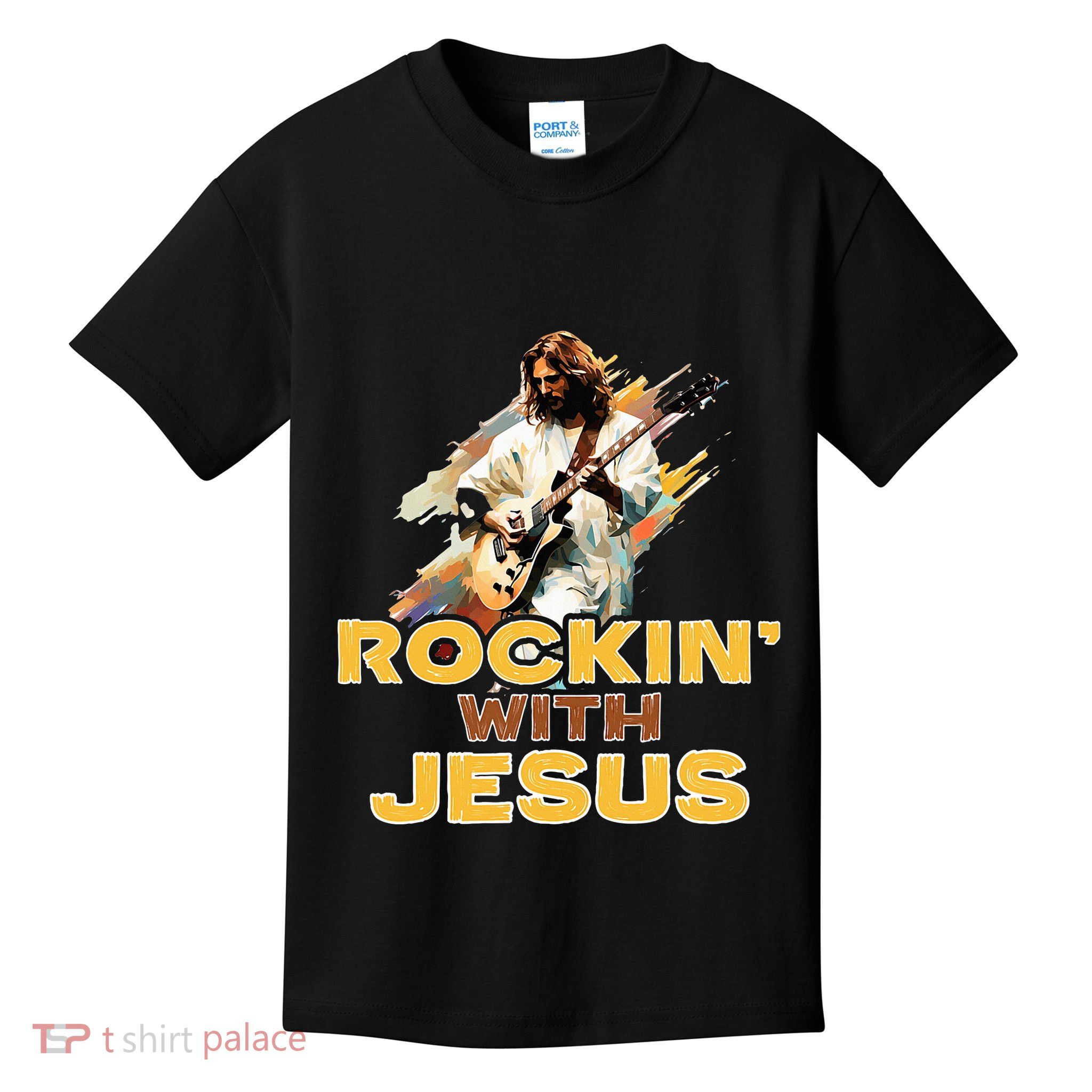 Jesus Rock And Roll Jesus Is King Meme Kids T-Shirt
