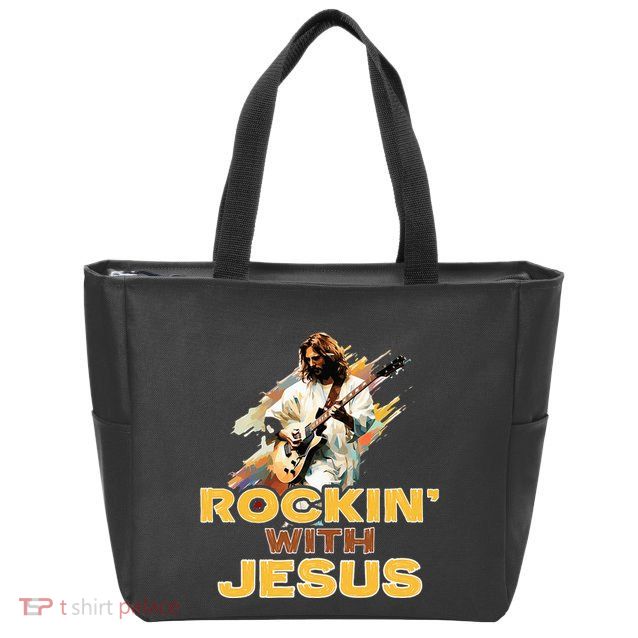 Jesus Rock And Roll Jesus Is King Meme Zip Tote Bag