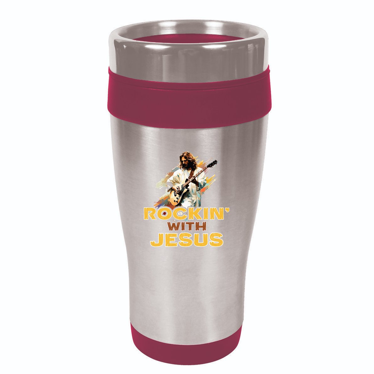 Jesus Rock And Roll Jesus Is King Meme 16oz Travel Tumbler