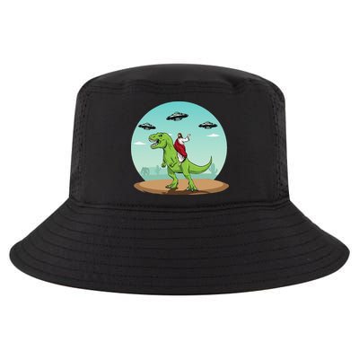 Jesus Riding A Dinosaur Funny Bigfoot UFO Alien Abduction Cool Comfort Performance Bucket Hat
