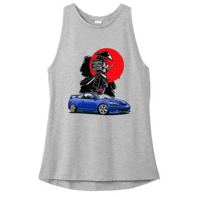 Jdm Rsx Auto Tuning Japan Samurai Sun Drift Ladies PosiCharge Tri-Blend Wicking Tank