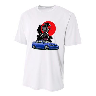 Jdm Rsx Auto Tuning Japan Samurai Sun Drift Youth Performance Sprint T-Shirt