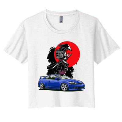 Jdm Rsx Auto Tuning Japan Samurai Sun Drift Women's Crop Top Tee