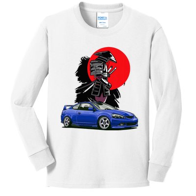 Jdm Rsx Auto Tuning Japan Samurai Sun Drift Kids Long Sleeve Shirt