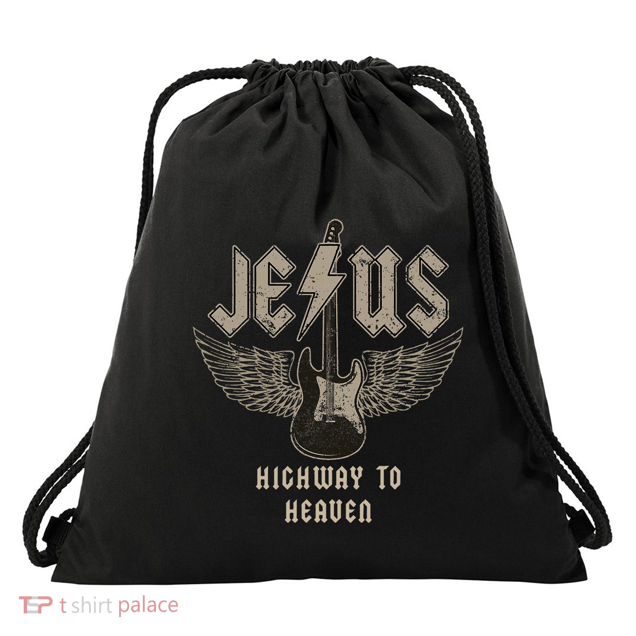 Jesus Rock And Roll Christian Music Worship Bible Verse Drawstring Bag