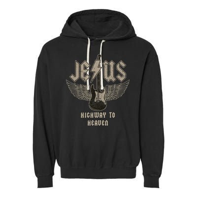 Jesus Rock And Roll Christian Music Worship Garment-Dyed Fleece Hoodie