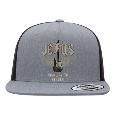 Jesus Rock And Roll Christian Music Worship Flat Bill Trucker Hat