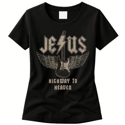 Jesus Rock And Roll Christian Music Worship Womens T-Shirt