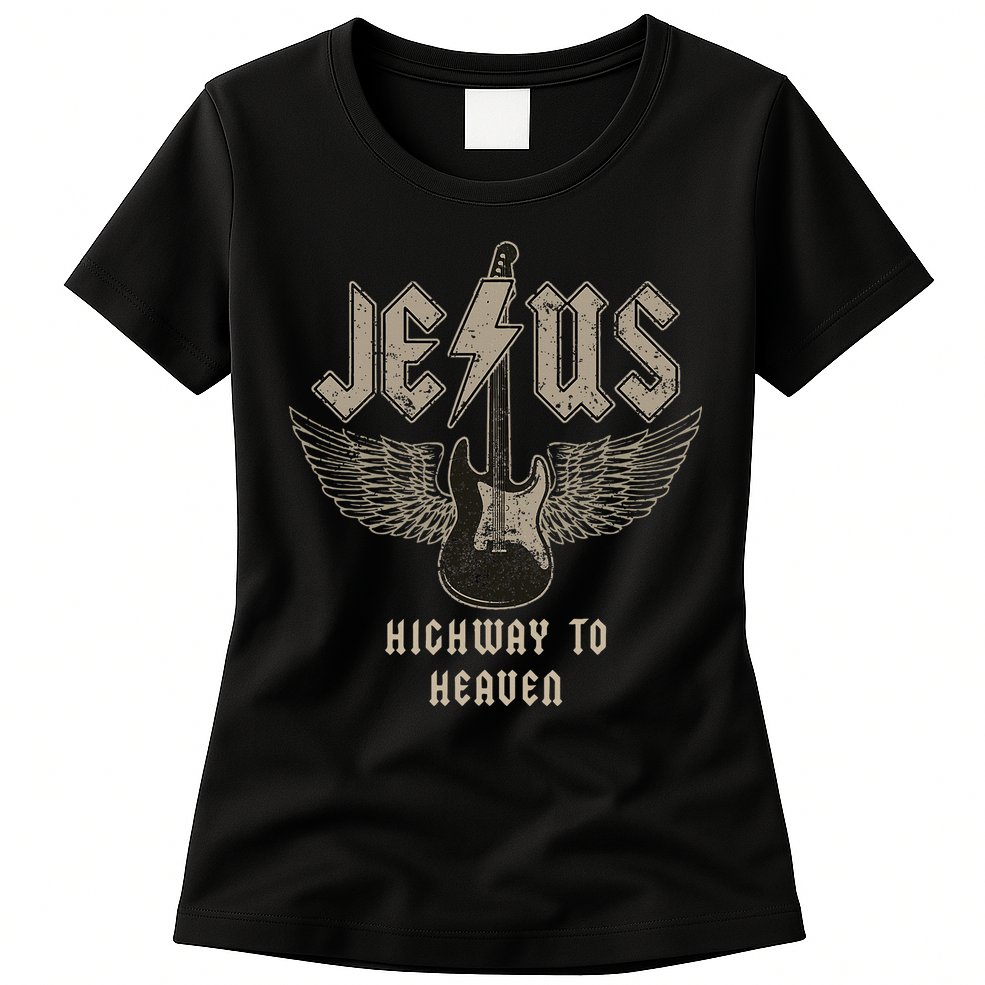 Jesus Rock And Roll Christian Music Worship Womens T-Shirt
