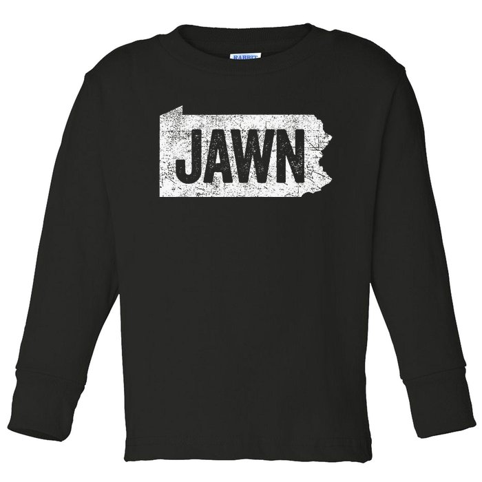 Jawn Retro Boy Girl Philadelphia Slang Toddler Long Sleeve Shirt