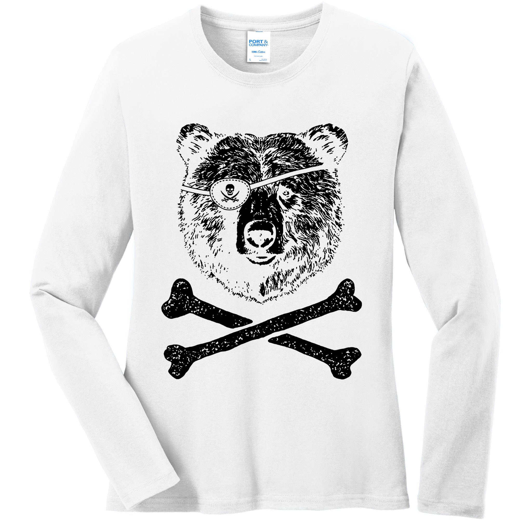 Jolly Roger Bear Ladies Long Sleeve Shirt
