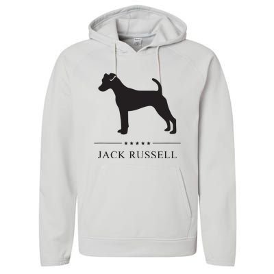 Jack Russell Black Silhouette Performance Fleece Hoodie