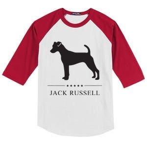 Jack Russell Black Silhouette Kids Colorblock Raglan Jersey