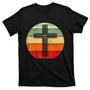 Jesus Retro Cross Christ God Faith Religious Christian Gifts T-Shirt