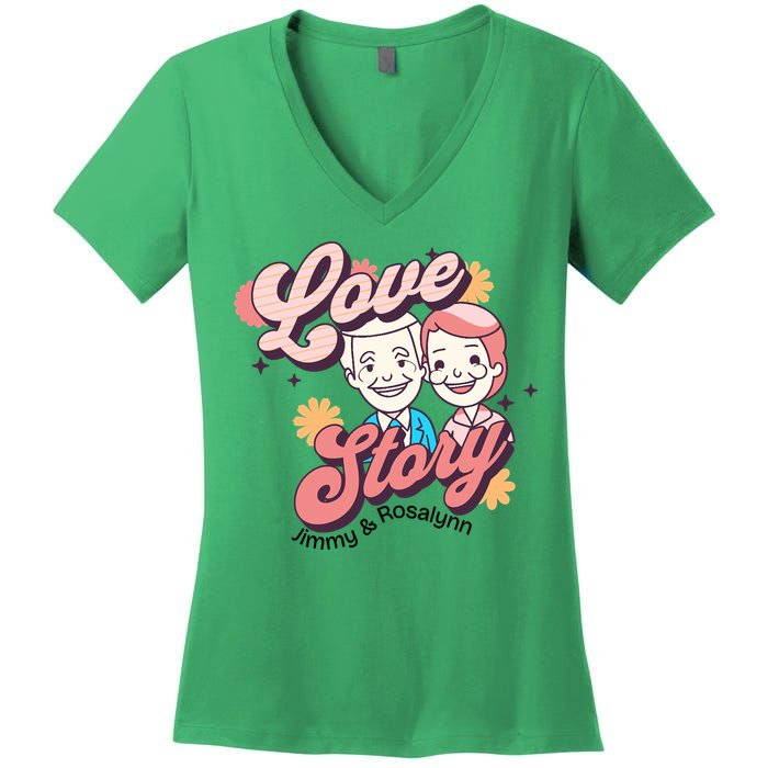 Jimmy & Rosalynn Carter Love Story Women's V-Neck T-Shirt