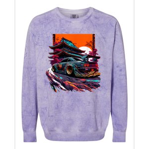 Japanese Retro Car Racing Drifting Art JDM Legend Tuning Colorblast Crewneck Sweatshirt