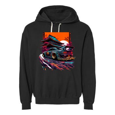 Japanese Retro Car Racing Drifting Art JDM Legend Tuning Garment-Dyed Fleece Hoodie