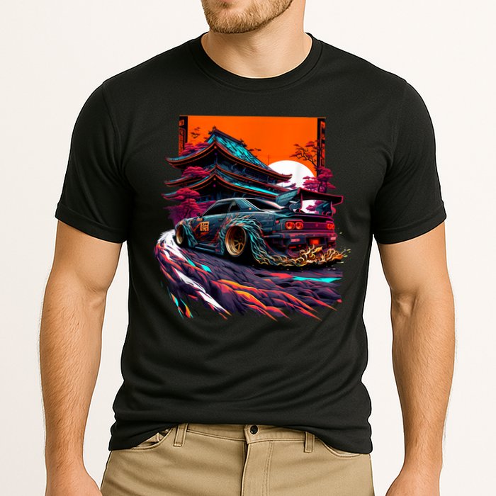 Japanese Retro Car Racing Drifting Art JDM Legend Tuning Cooling Performance Crew T-Shirt