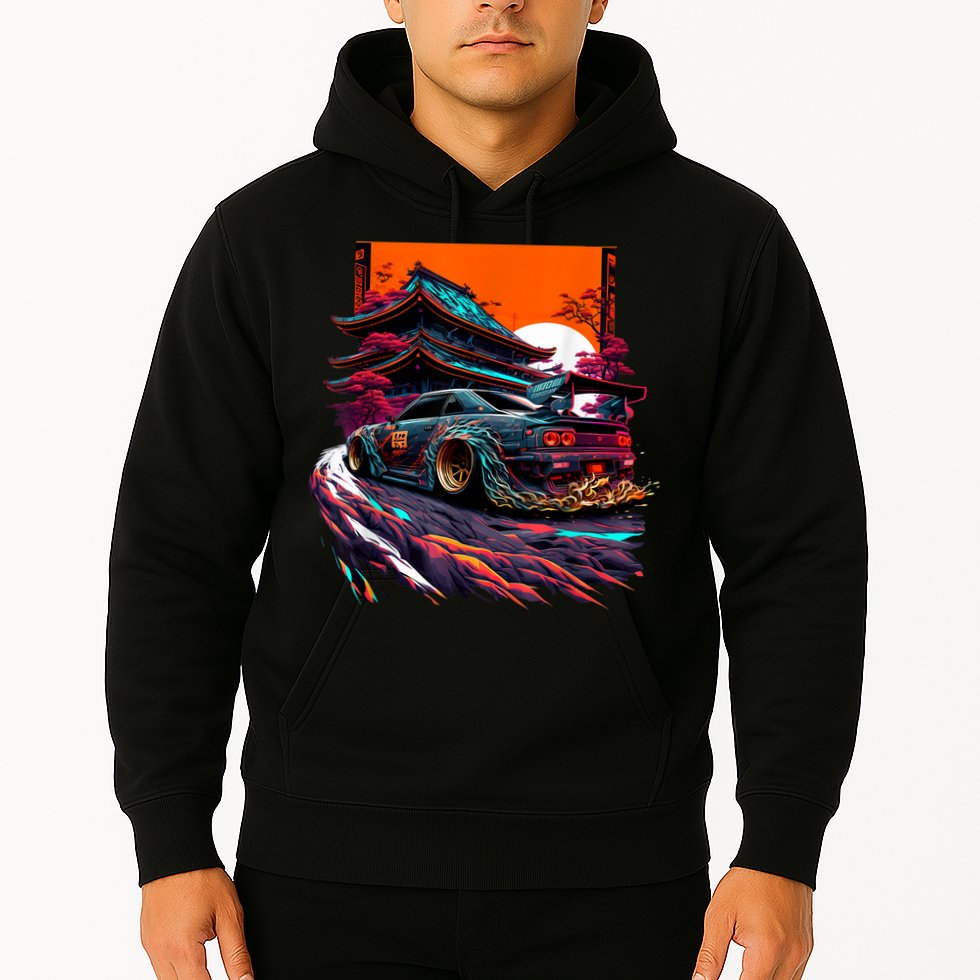 Japanese Retro Car Racing Drifting Art JDM Legend Tuning Hoodie