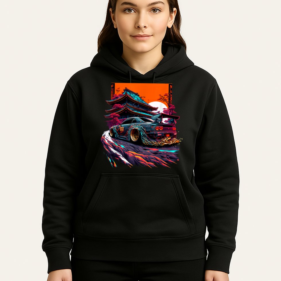 Japanese Retro Car Racing Drifting Art JDM Legend Tuning Hoodie
