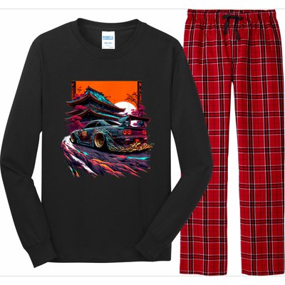 Japanese Retro Car Racing Drifting Art JDM Legend Tuning Long Sleeve Pajama Set