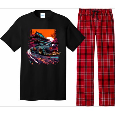 Japanese Retro Car Racing Drifting Art JDM Legend Tuning Pajama Set