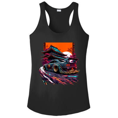 Japanese Retro Car Racing Drifting Art JDM Legend Tuning Ladies PosiCharge Competitor Racerback Tank