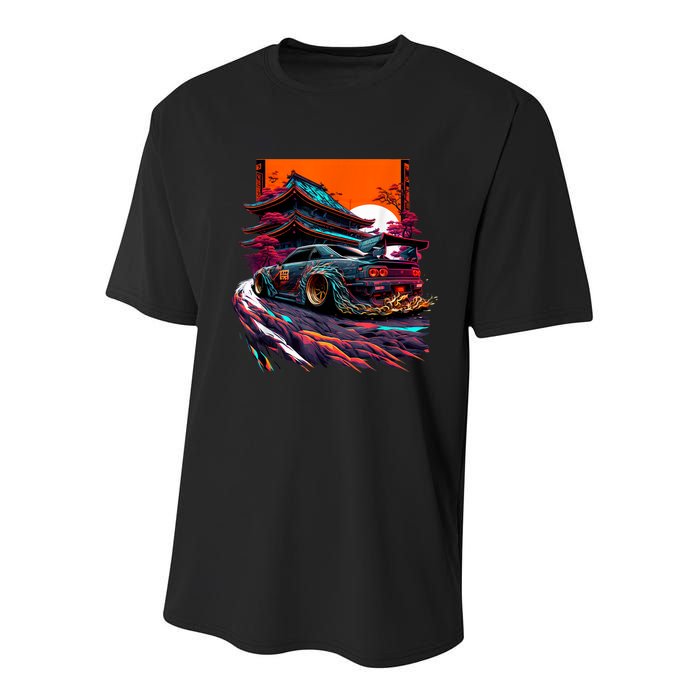 Japanese Retro Car Racing Drifting Art JDM Legend Tuning Youth Performance Sprint T-Shirt