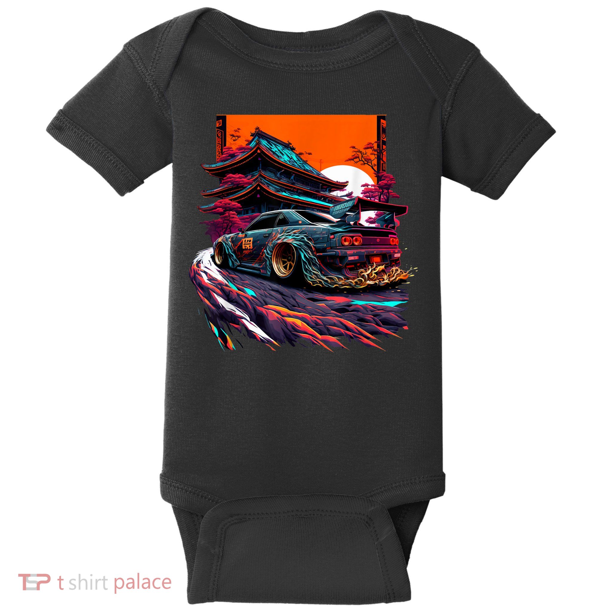 Japanese Retro Car Racing Drifting Art JDM Legend Tuning Baby Bodysuit