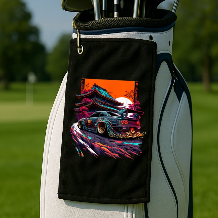 Japanese Retro Car Racing Drifting Art JDM Legend Tuning Golf Towel