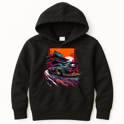 Japanese Retro Car Racing Drifting Art JDM Legend Tuning Kids Hoodie