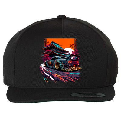 Japanese Retro Car Racing Drifting Art JDM Legend Tuning Wool Snapback Cap