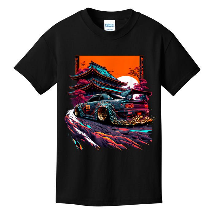 Japanese Retro Car Racing Drifting Art JDM Legend Tuning Kids T-Shirt