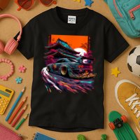 Japanese Retro Car Racing Drifting Art JDM Legend Tuning Kids T-Shirt