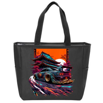 Japanese Retro Car Racing Drifting Art JDM Legend Tuning Zip Tote Bag