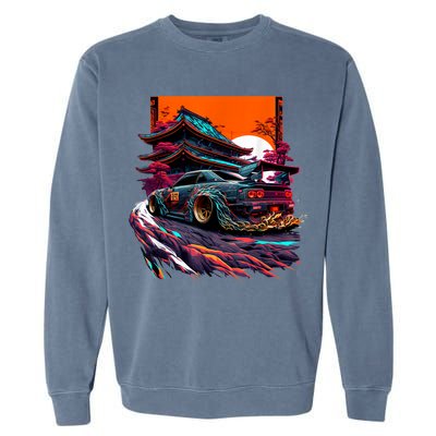 Japanese Retro Car Racing Drifting Art JDM Legend Tuning Garment-Dyed Sweatshirt