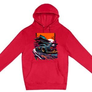 Japanese Retro Car Racing Drifting Art JDM Legend Tuning Premium Pullover Hoodie