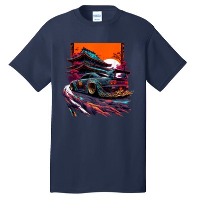 Japanese Retro Car Racing Drifting Art JDM Legend Tuning Tall T-Shirt