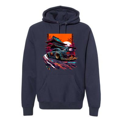 Japanese Retro Car Racing Drifting Art JDM Legend Tuning Premium Hoodie