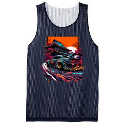 Japanese Retro Car Racing Drifting Art JDM Legend Tuning Mesh Reversible Basketball Jersey Tank