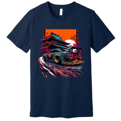 Japanese Retro Car Racing Drifting Art JDM Legend Tuning Premium T-Shirt